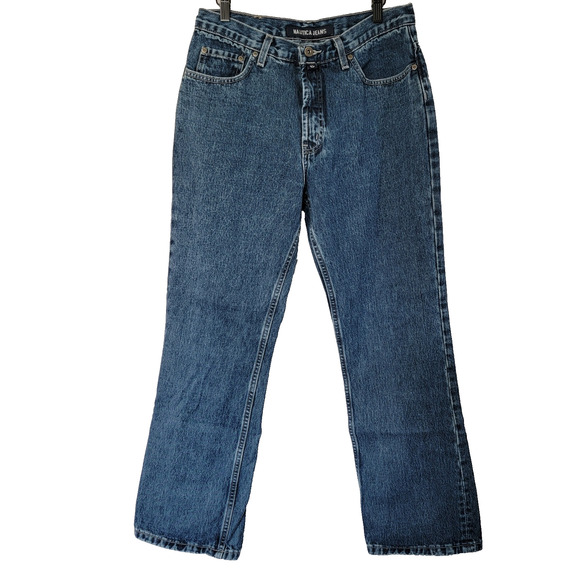 Nautica Flare Jeans Womens 12x31 (32x30) Non Stretch Made USA 100% Cotton Preppy - Picture 1 of 13